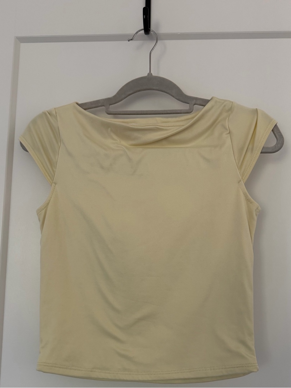 Classic Pale Yellow Cap-Sleeve Women's Top